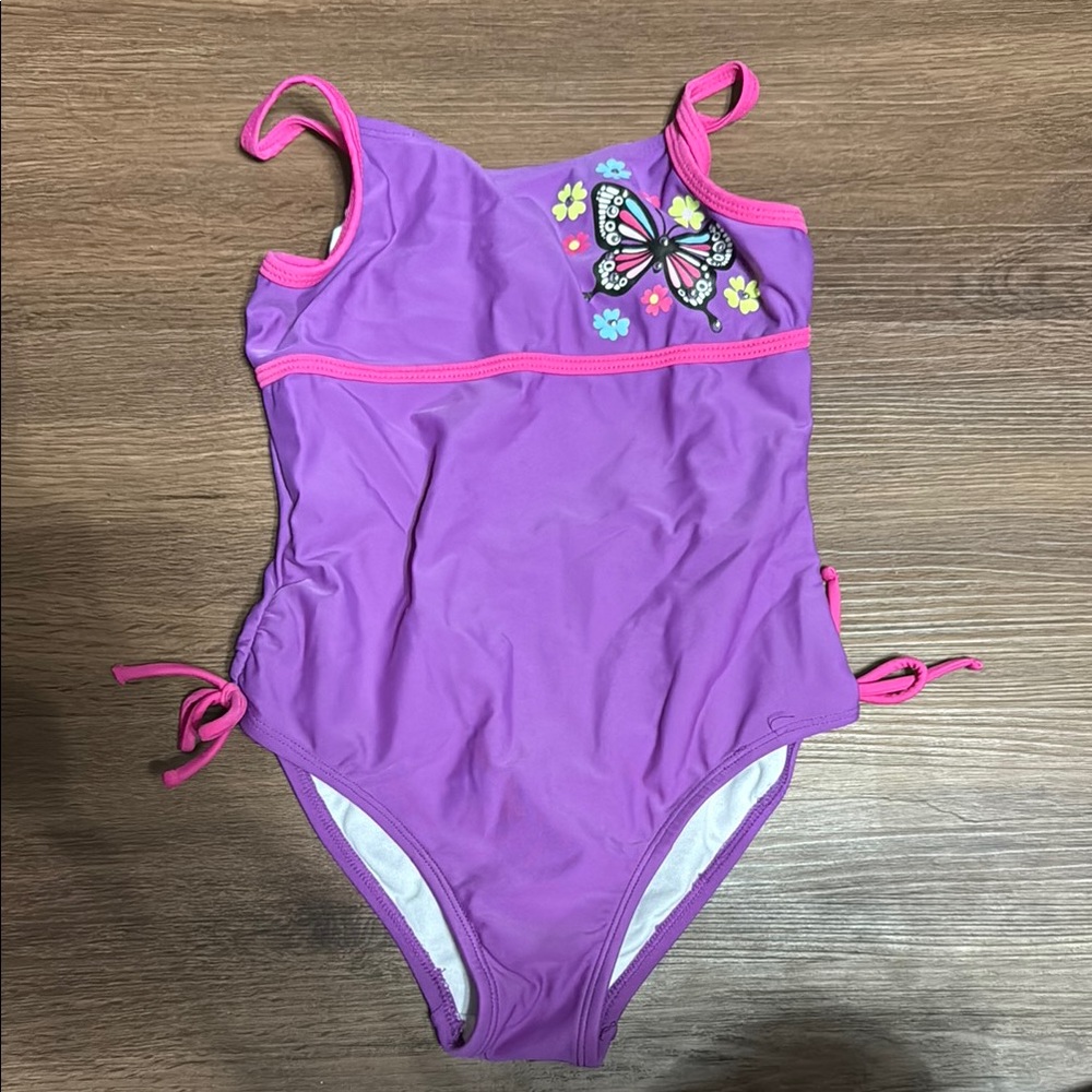 Purple Kids Swimwear with Butterfly Design